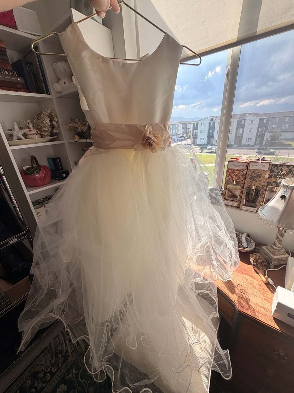 Cinderella Couture Flower Girl Dress Princess Ivory Tulle Formal Tutu Dress Sz 8